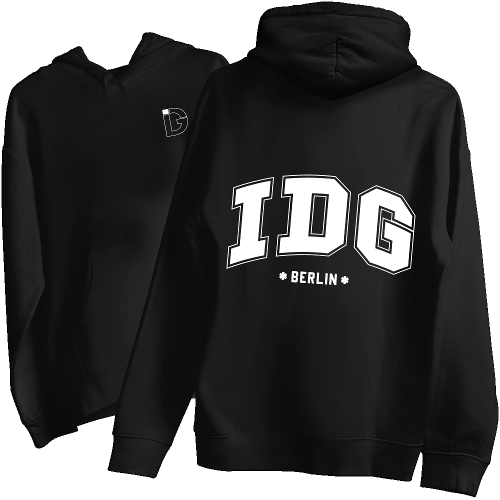 15.2.1 IDG DRUCK WEISS Strickwaren, Pullover, Sweatshirt, Kapuzenpulli, Kapuze